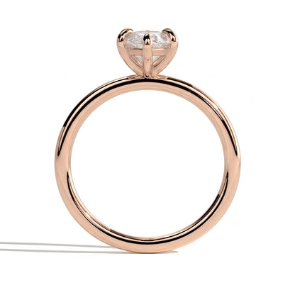 Marquise lab-grown diamond solitaire engagement ring in 14K (585) rose gold, side profile 