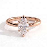 Marquise lab-grown diamond solitaire engagement ring in 14K (585) rose gold, front view 