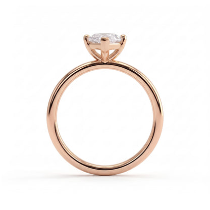 Marquise lab-grown diamond solitaire engagement ring in 14K (585) rose gold, side profile 