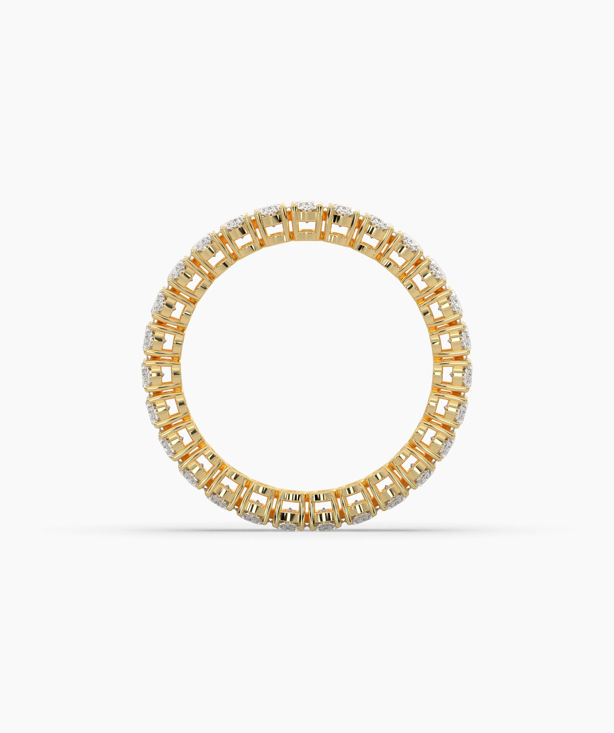 Anina oval lab-grown diamond eternity ring in 585 yellow gold, top view 