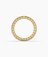 Anina oval lab-grown diamond eternity ring in 585 yellow gold, top view 