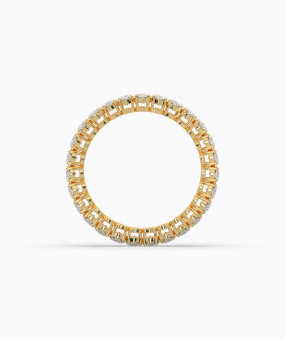 Anina oval lab-grown diamond eternity ring in 585 yellow gold, top view 