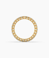 Anina oval lab-grown diamond eternity ring in 750 yellow gold, top view 