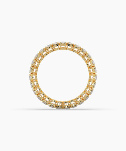 Anina oval lab-grown diamond eternity ring in 750 yellow gold, top view 