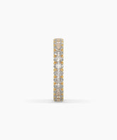 Anina oval lab-grown diamond eternity ring in 585 yellow gold, side profile view 