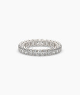 Anina oval lab-grown diamond eternity ring in 585 white gold, front view 