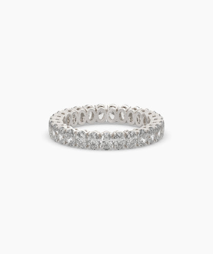 Anina oval lab-grown diamond eternity ring in 585 white gold, front view 