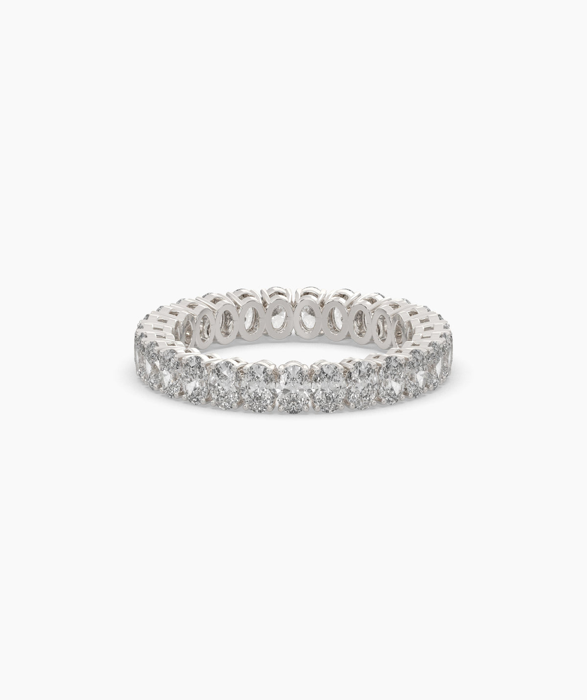 Anina oval lab-grown diamond eternity ring in 950 platinum, front view 
