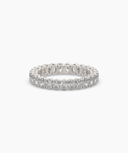 Anina oval lab-grown diamond eternity ring in 950 platinum, front view 