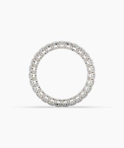 Anina oval lab-grown diamond eternity ring in 585 white gold, top view 
