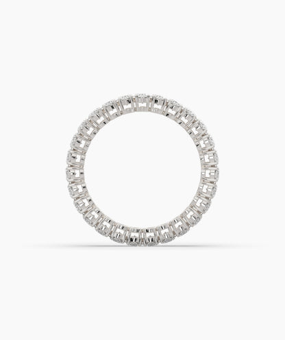 Anina oval lab-grown diamond eternity ring in 750 white gold, top view 