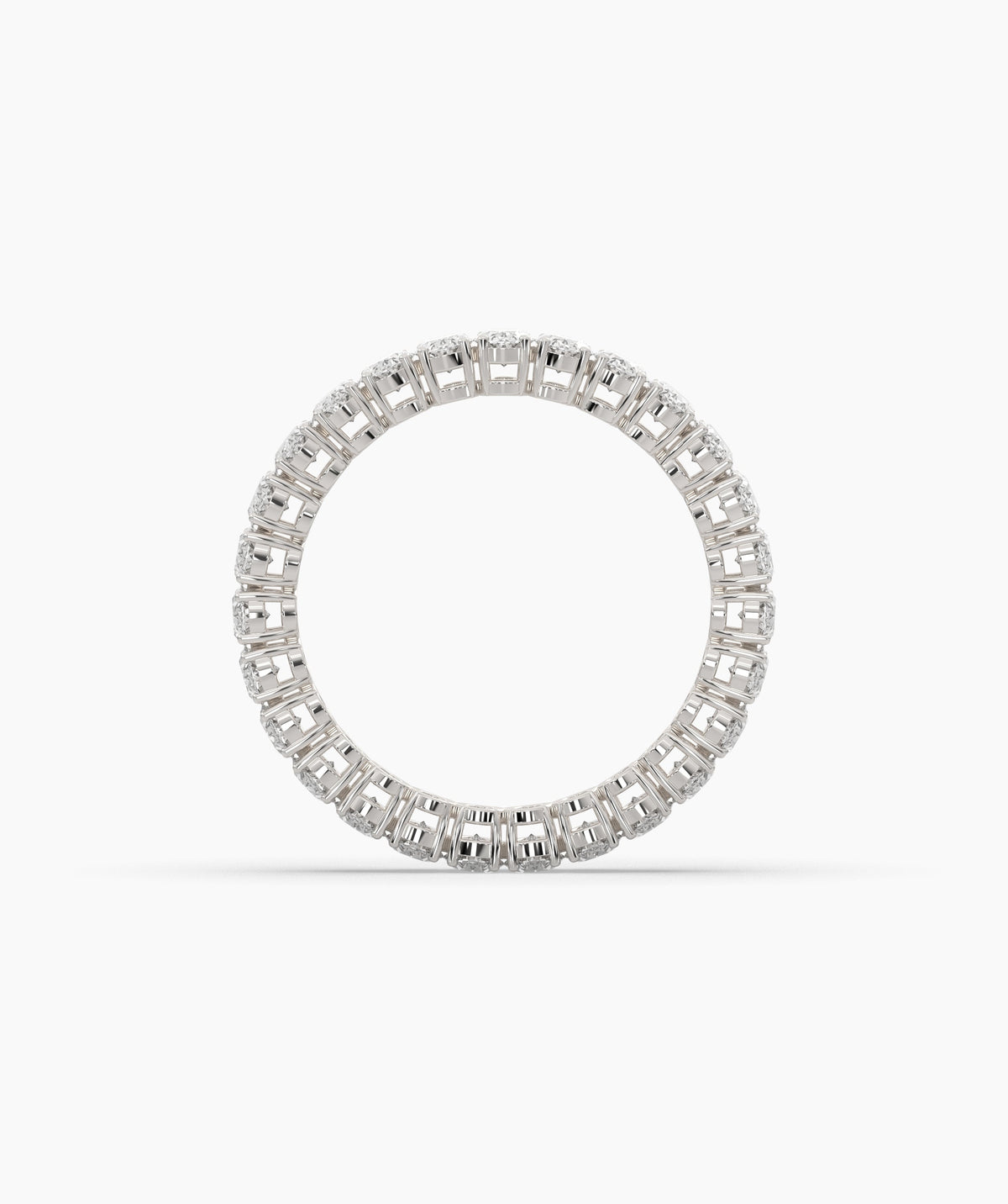 Anina oval lab-grown diamond eternity ring in 950 platinum, top view 