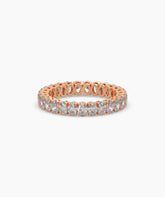 Anina oval lab-grown diamond eternity ring in 585 rose gold, front view 