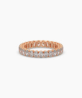 Anina oval lab-grown diamond eternity ring in 750 rose gold, front view 