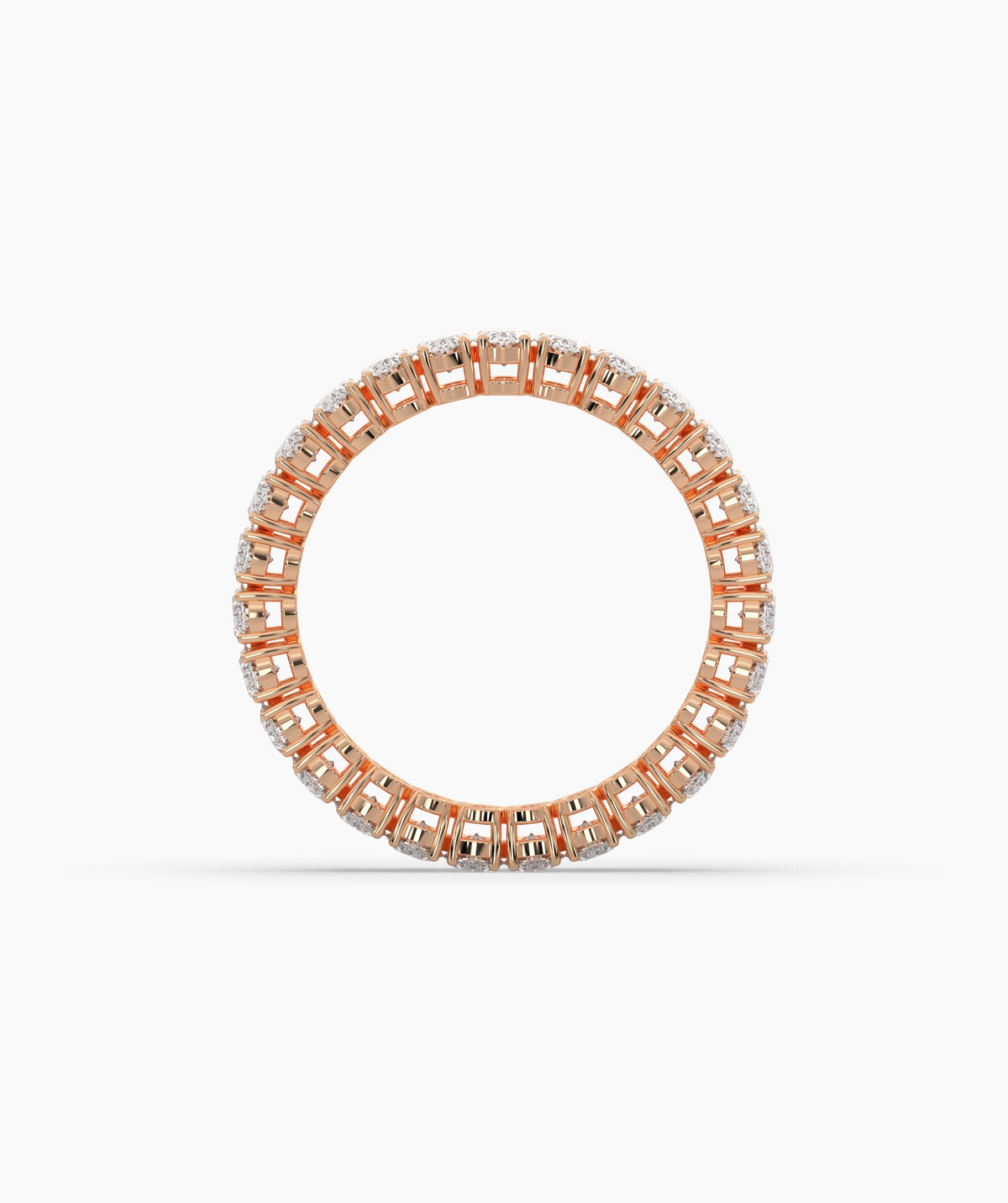 Anina oval lab-grown diamond eternity ring in 585 rose gold, top view 