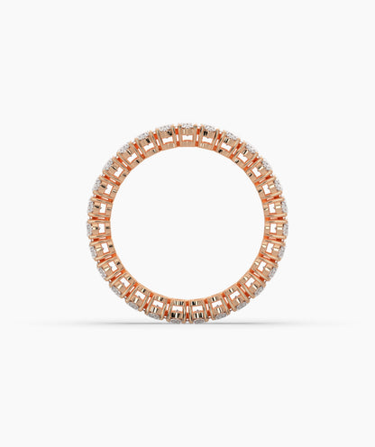 Anina oval lab-grown diamond eternity ring in 585 rose gold, top view 