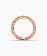 Anina oval lab-grown diamond eternity ring in 750 rose gold, top view 