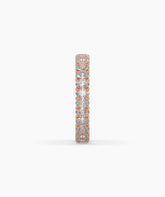 Anina oval lab-grown diamond eternity ring in 585 rose gold, side profile view 