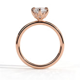 Marquise lab-grown diamond solitaire engagement ring in 18K (750) rose gold, side profile 