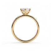 Marquise lab-grown diamond solitaire engagement ring in 18K (750) yellow gold, side profile 