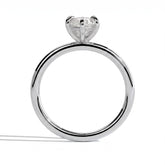 Marquise lab-grown diamond solitaire engagement ring in 18K (750) white gold, side profile 