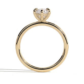 Marquise lab-grown diamond solitaire engagement ring in 18K (750) yellow gold, side profile 