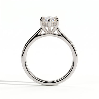 Marquise lab-grown diamond halo engagement ring in 950 platinum, side profile 