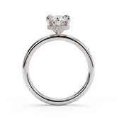 Marquise lab-grown diamond solitaire engagement ring in 950 platinum, side profile 