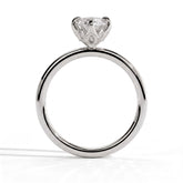 Marquise lab-grown diamond solitaire engagement ring in 950 platinum, side profile 