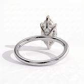 Marquise lab-grown diamond solitaire engagement ring in 950 platinum, on white background 