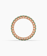 Helene round green gemstone eternity ring in 585 rose gold, top view 