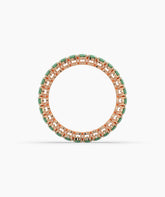 Helene round green gemstone eternity ring in 750 rose gold, top view 
