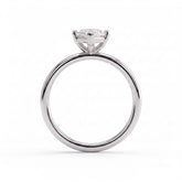 Marquise lab-grown diamond solitaire engagement ring in 950 platinum, side profile 
