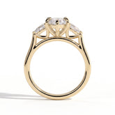 Eudora Dutch Marquise Three Stone Ring 750 Yellow Gold upright 