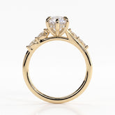 Galene Radiant Hidden Halo Ring 585 Yellow Gold upright 