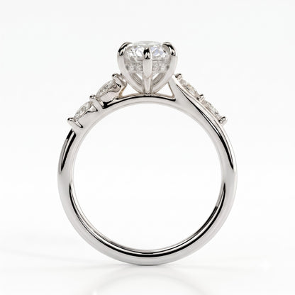 Galene Radiant Hidden Halo Ring 750 White Gold upright 