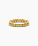 Nina round yellow gemstone eternity ring in 750 yellow gold, front view 