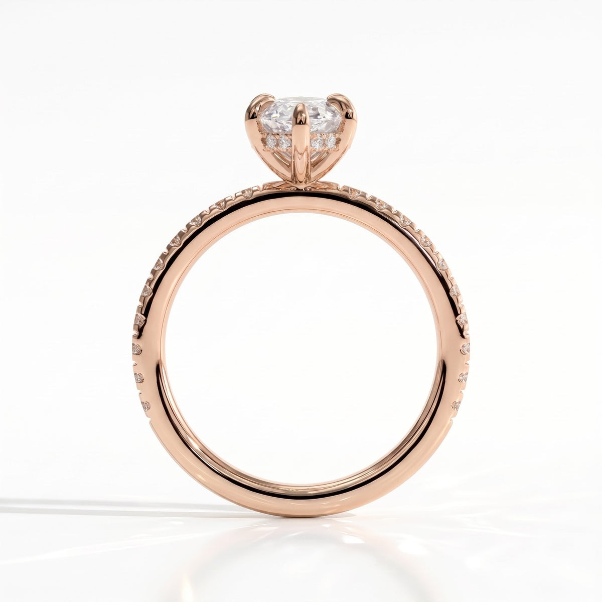 Halina Dutch Marquise Hidden Halo Ring 585 Rose Gold upright 