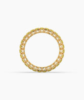 Nina round yellow gemstone eternity ring in 585 yellow gold, top view 