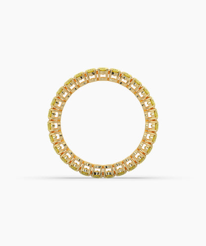Nina round yellow gemstone eternity ring in 750 yellow gold, top view 