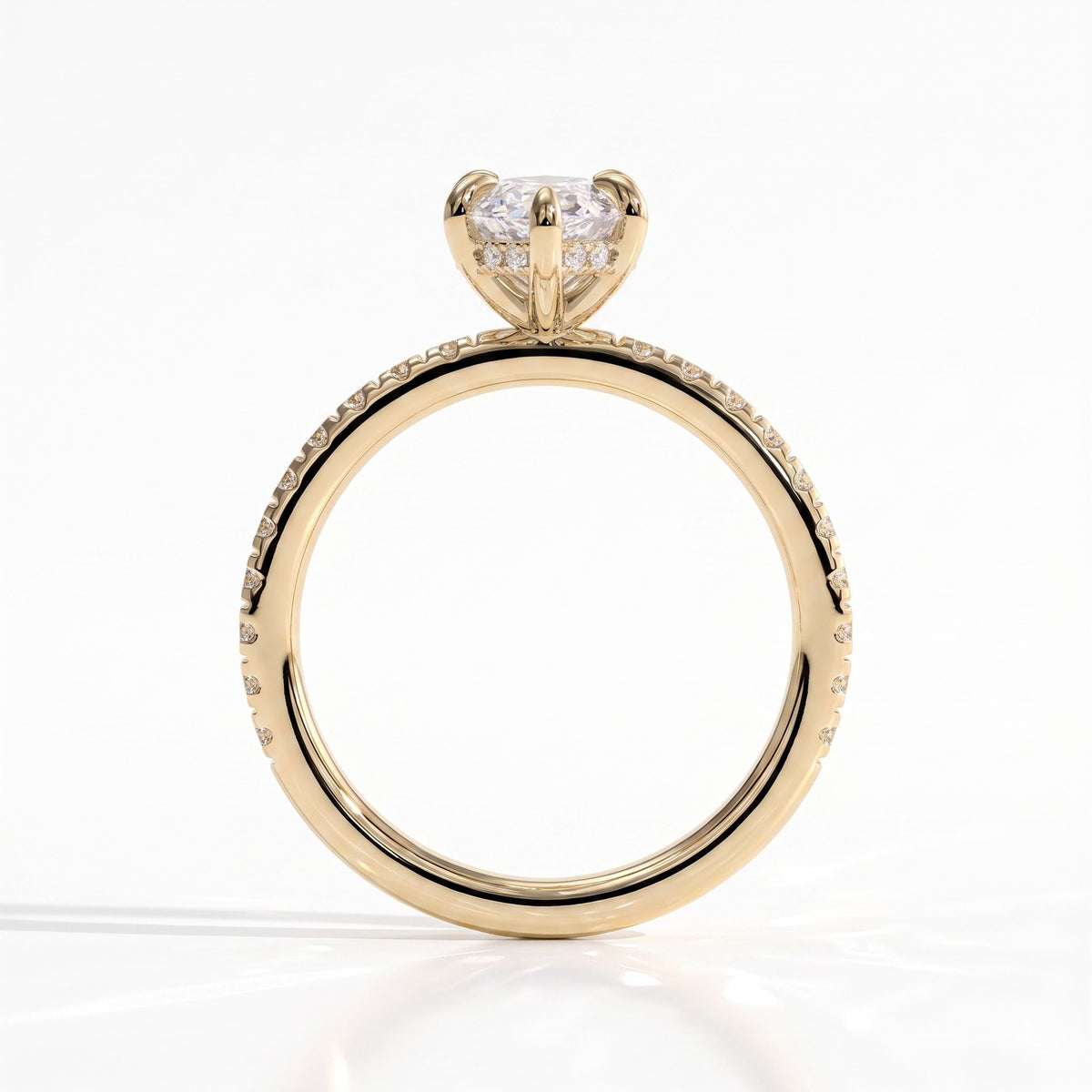 Halina Dutch Marquise Hidden Halo Ring 750 Yellow Gold upright 