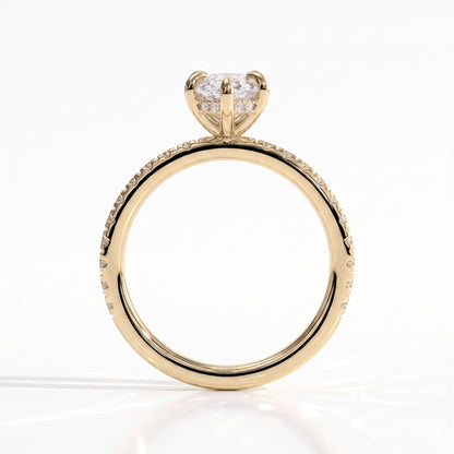 Halina Dutch Marquise Hidden Halo Ring 585 Yellow Gold upright 