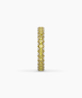 Nina round yellow gemstone eternity ring in 585 white gold, side profile view 