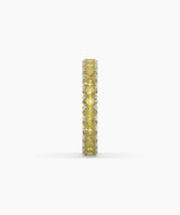 Nina round yellow gemstone eternity ring in 950 platinum, side profile view 