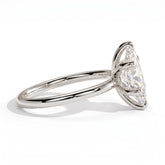 Marquise lab-grown diamond solitaire engagement ring in 950 platinum, detail view 