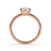 Marquise lab-grown diamond solitaire engagement ring in 18K (750) rose gold, side profile 