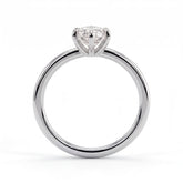 Marquise lab-grown diamond solitaire engagement ring in 18K (750) white gold, side profile 