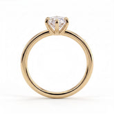 Marquise lab-grown diamond solitaire engagement ring in 18K (750) yellow gold, side profile 