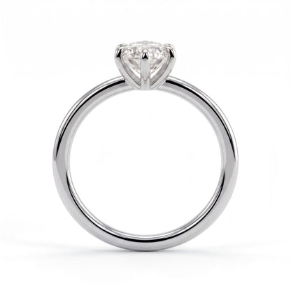 Marquise lab-grown diamond solitaire engagement ring in 950 platinum, side profile 