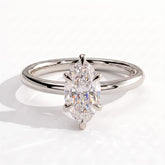 Marquise lab-grown diamond solitaire engagement ring in 950 platinum, front view 